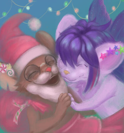 2 half-bodies with simple background